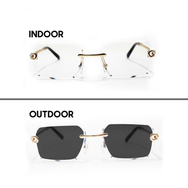 Frameless Transition Black Sunglasses - 5001