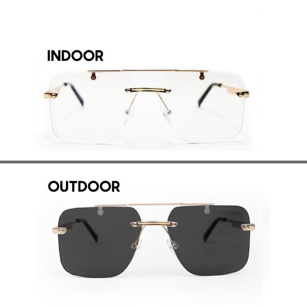 Frameless Transition Black Sunglasses - 5002