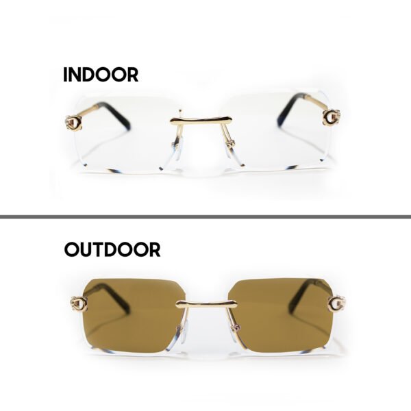 Frameless Transition Brown Sunglasses - 5001 Golden