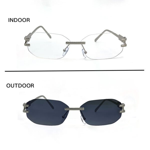 Frameless Transition Gray Sunglasses – 5202