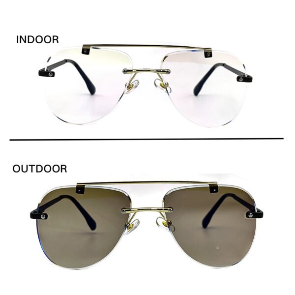 Frameless Transition Brown Sunglasses – 2567